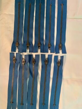 UCAN 5” Metal Zippers Antique Brass USA-made (10)